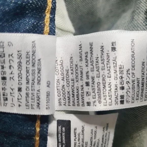 Levi's 502 Jeans Mens 48x32 Blue Wash Tapered Zip Fly Stretch Denim Big & Tall - Picture 9 of 13